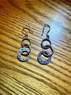 Silpada .925 Sterling Triple Hoop Dangle Earrings